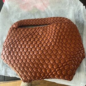 Vegan leather basket weave purse